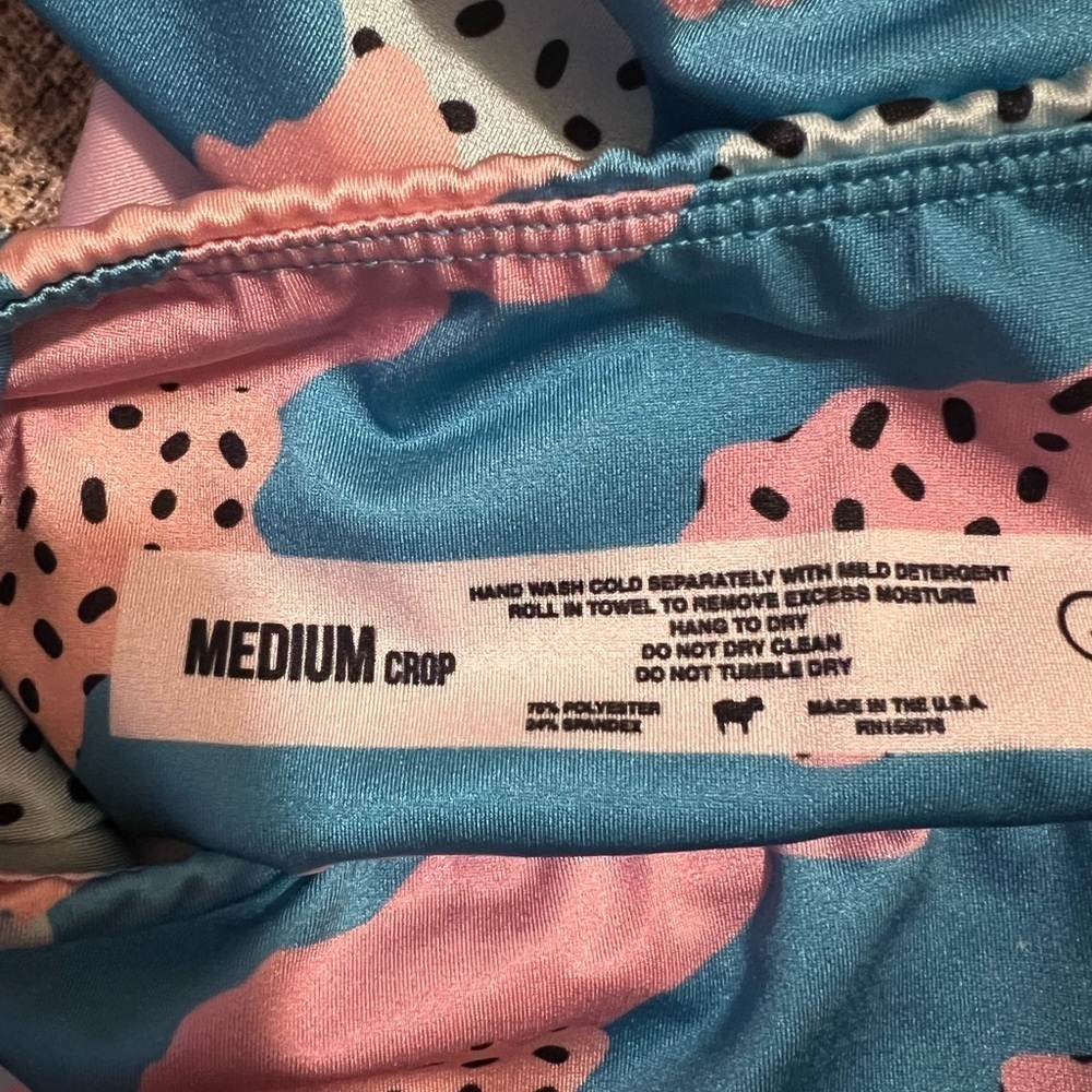 Goldsheep | Blue Pink Leggings Sz M Crop - Picture 4 of 7